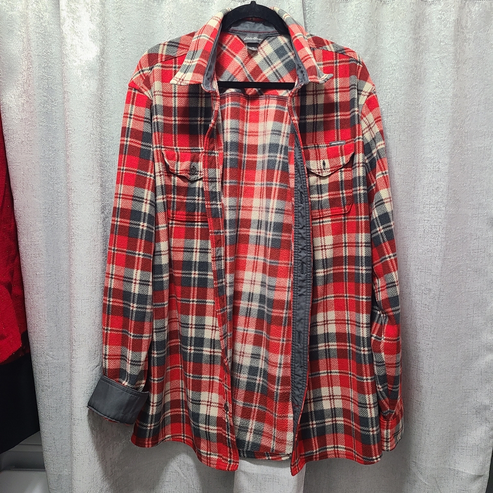 Eddie Bauer Red‎ and White Plaid Shirt